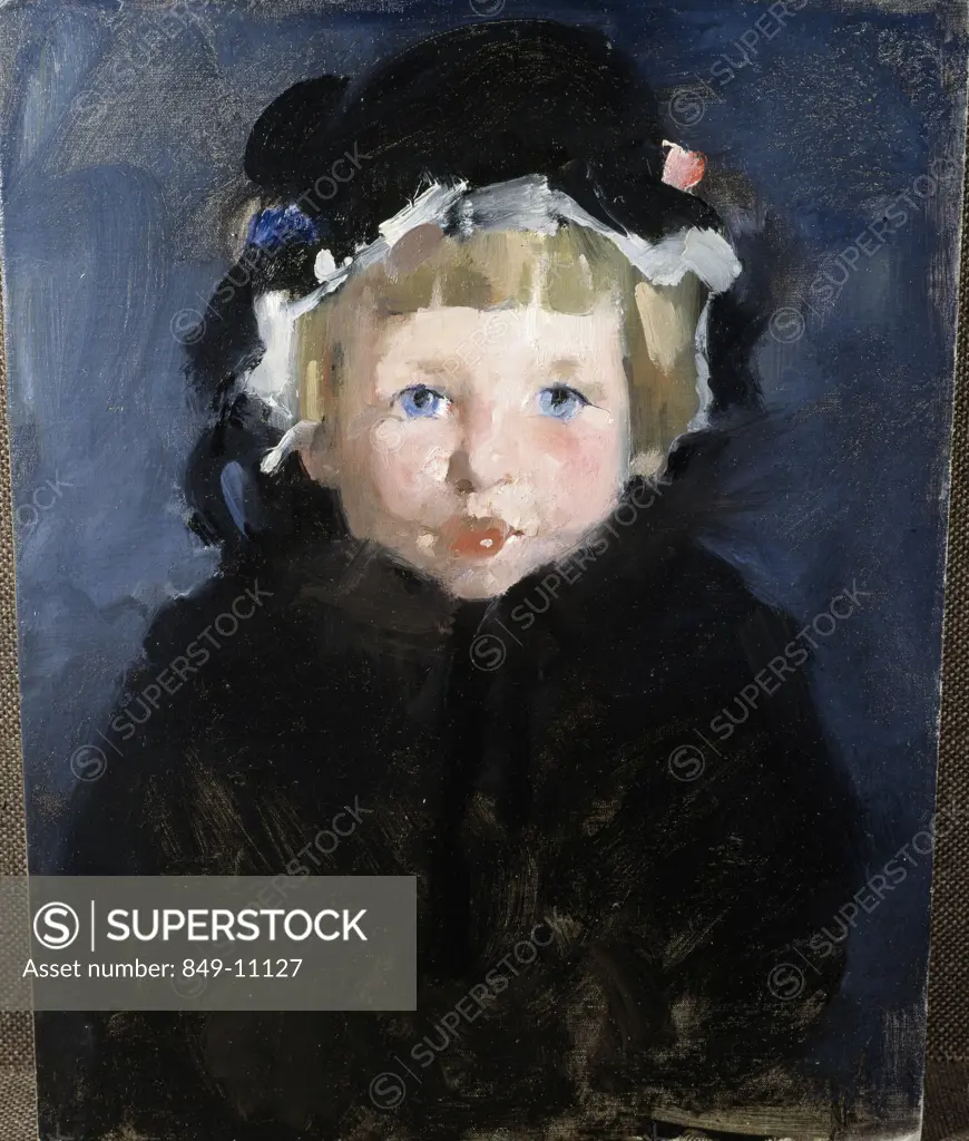 Blue-Eyed Girl by Martha Walter, oil on wood panel, 1914, 1875-1976, USA, Pennsylvania, Philadelphia, David David Gallery