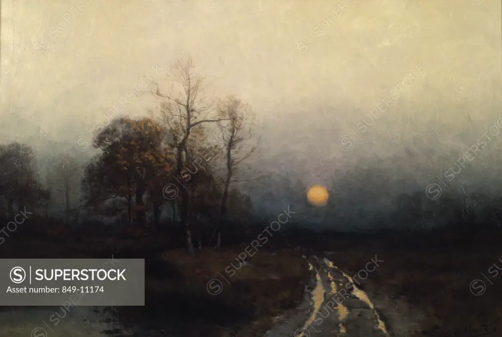 River Sunset Julian Walbridge Rix (1819-1903 American) Oil on canvas David David Gallery, Philadelphia, Pennsylvania, USA