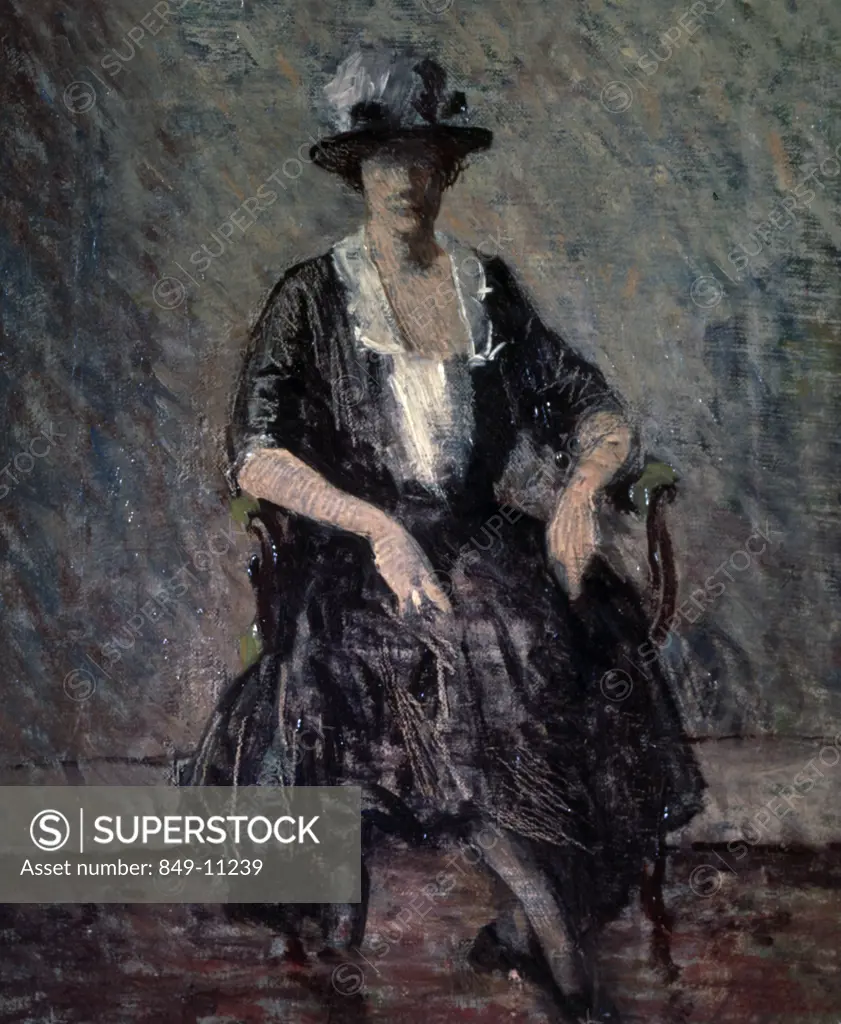 Study in Black by Robert Spencer, oil on canvas, (1879-1931), USA, Pennsylvania, Philadelphia, David David Gallery