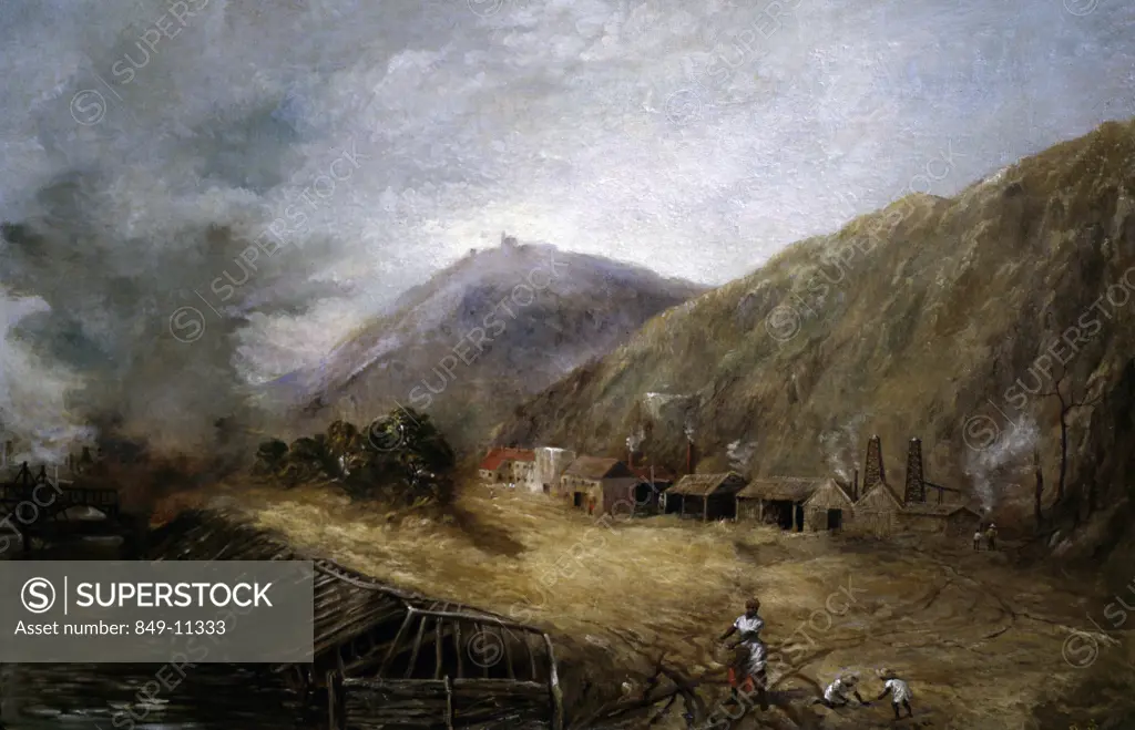 Oil City by Russell Smith, C. 1845, painting, (1812-1896), USA, Pennsylvania, Philadelphia, David David Gallery