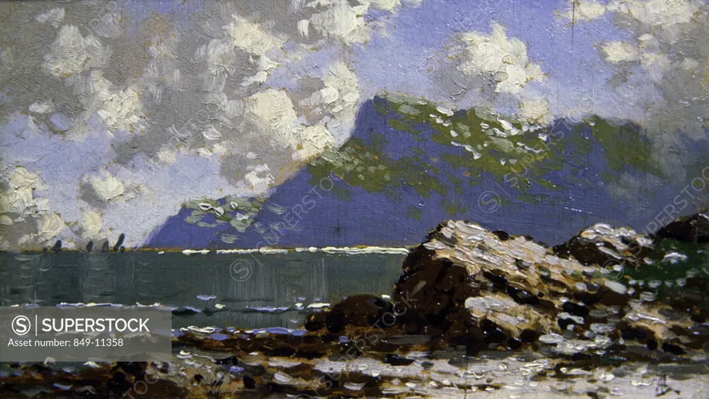 Coastal View (Midday) by Alfred Thompson Bricher, 1885, Oil on wood, (1837-1908), USA, Pennsylvania, Philadelphia, David David Gallery