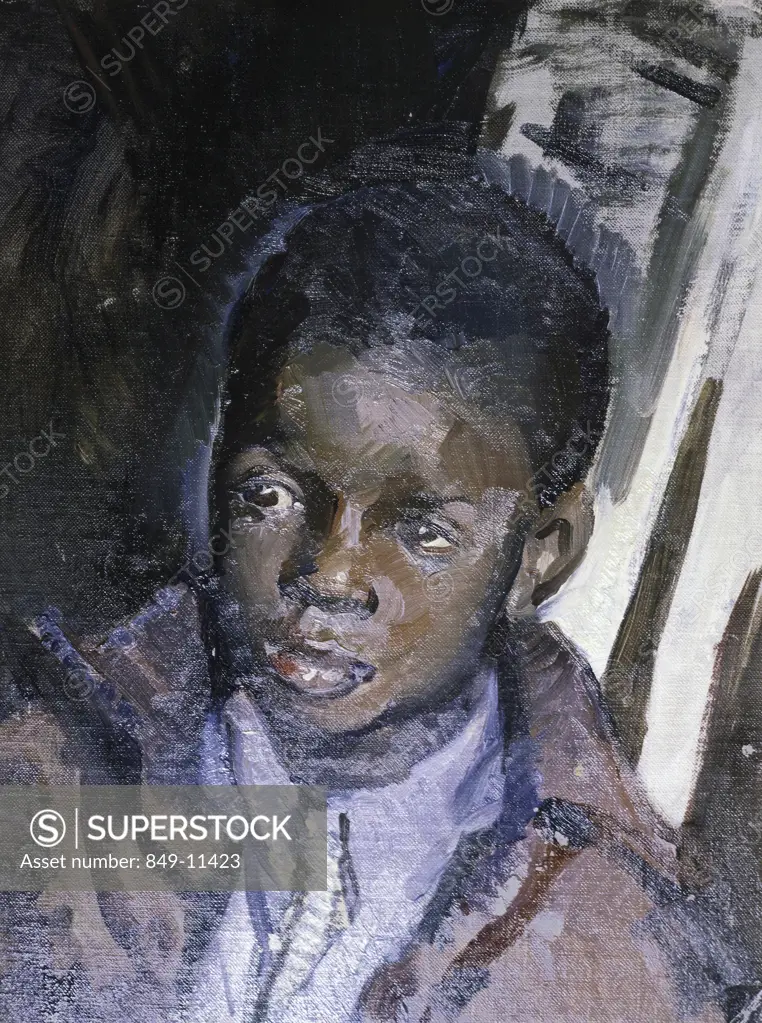 Young Child ca. 1920  Alice Kent Stoddard (1884-1976 American) Oil on board David David Gallery, Philadelphia, Pennsylvania, USA