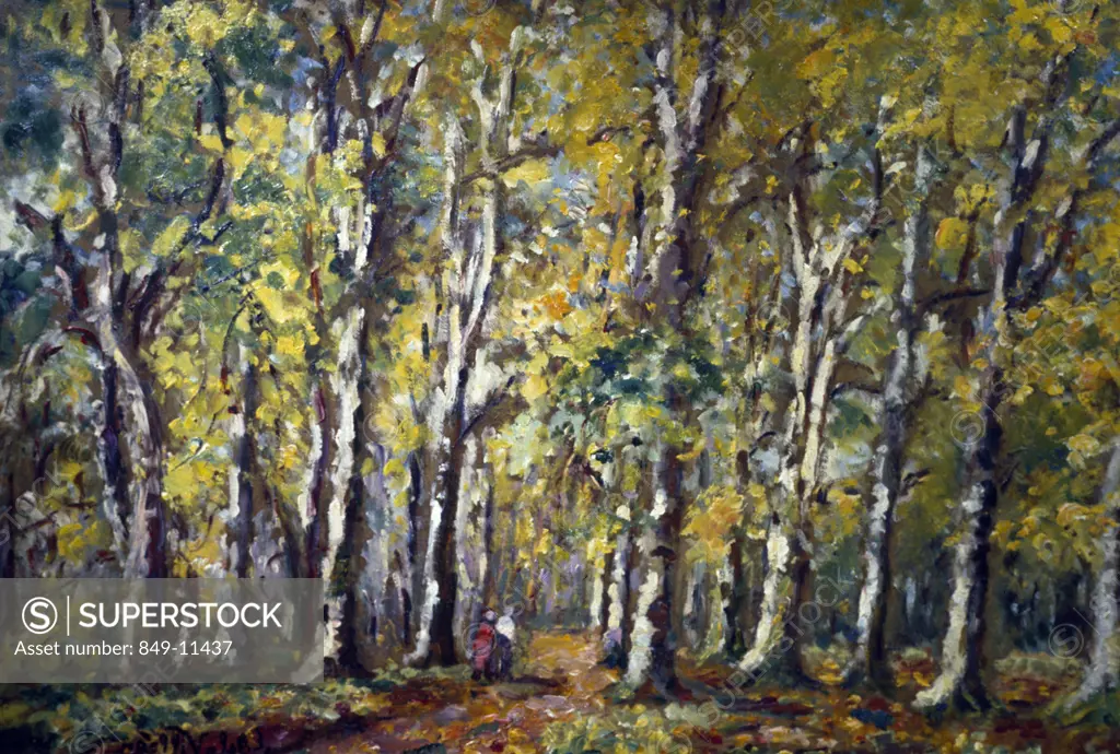 Guetteville Forest (Bois de Guetteville) by Emmanuel Victor Auguste Marie de la Villeon, painting, (1858-1944), USA, Pennsylvania, Philadelphia, David David Gallery
