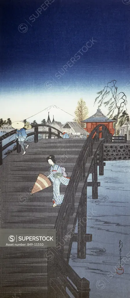 Japanese Print (Yedo River In Tokyo) By Chowka Japanese Art(- ) David David Gallery, Philadelphia,Pennsylvania USA 