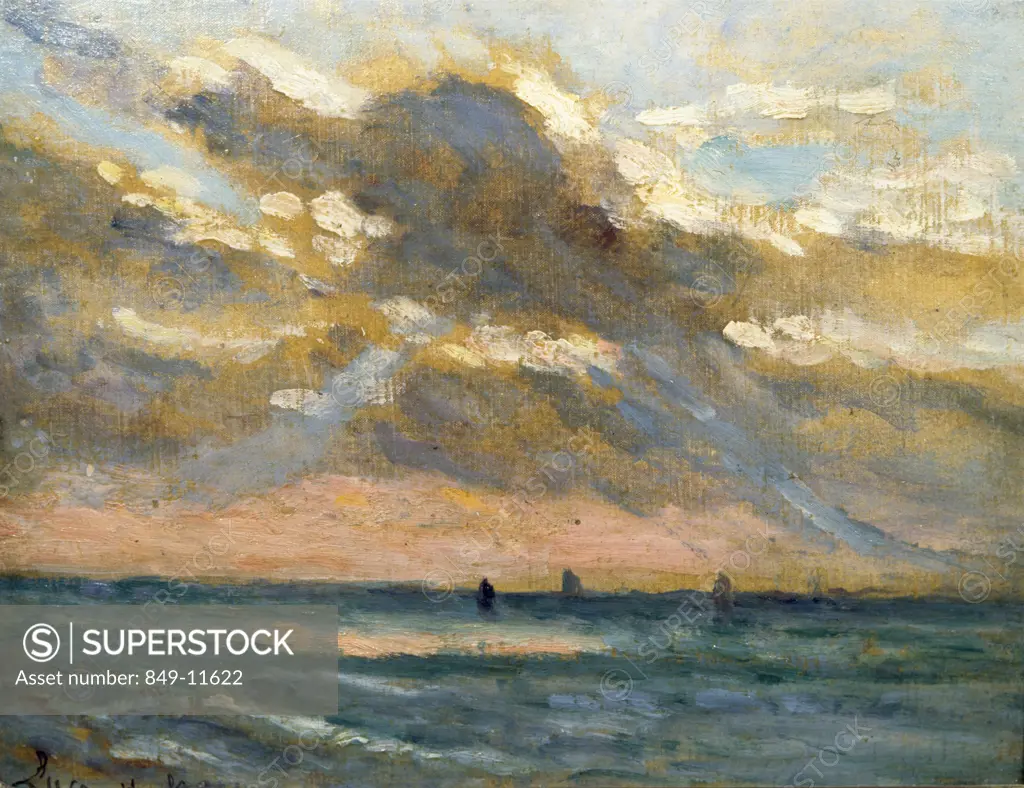 Harbor Scene by Paul King,  oil on wood panel,  (1867-1947),  USA,  Pennsylvania,  Philadelphia,  David David Gallery
