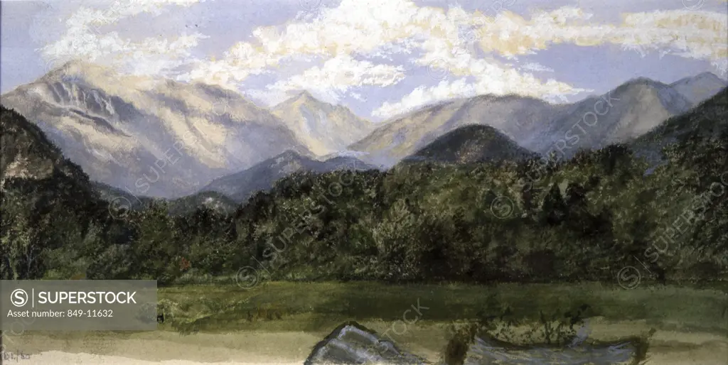 White Mountains, New Hampshire 1860 Albert Babb Insley (1842-1937 American) Watercolor on paper David David Gallery, Philadelphia, Pennsylvania, USA