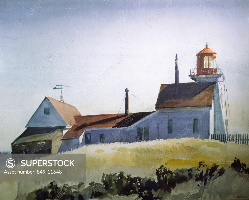 The Lighthouse by Alice Kent Stoddard, watercolor, 1884-1976, USA, Pennsylvania, Philadelphia, David David Gallery