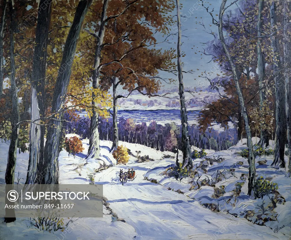 Winter Sleigh Ride Carol Sirak (1906-1976/American) Oil on canvas David David Gallery, Philadelphia 