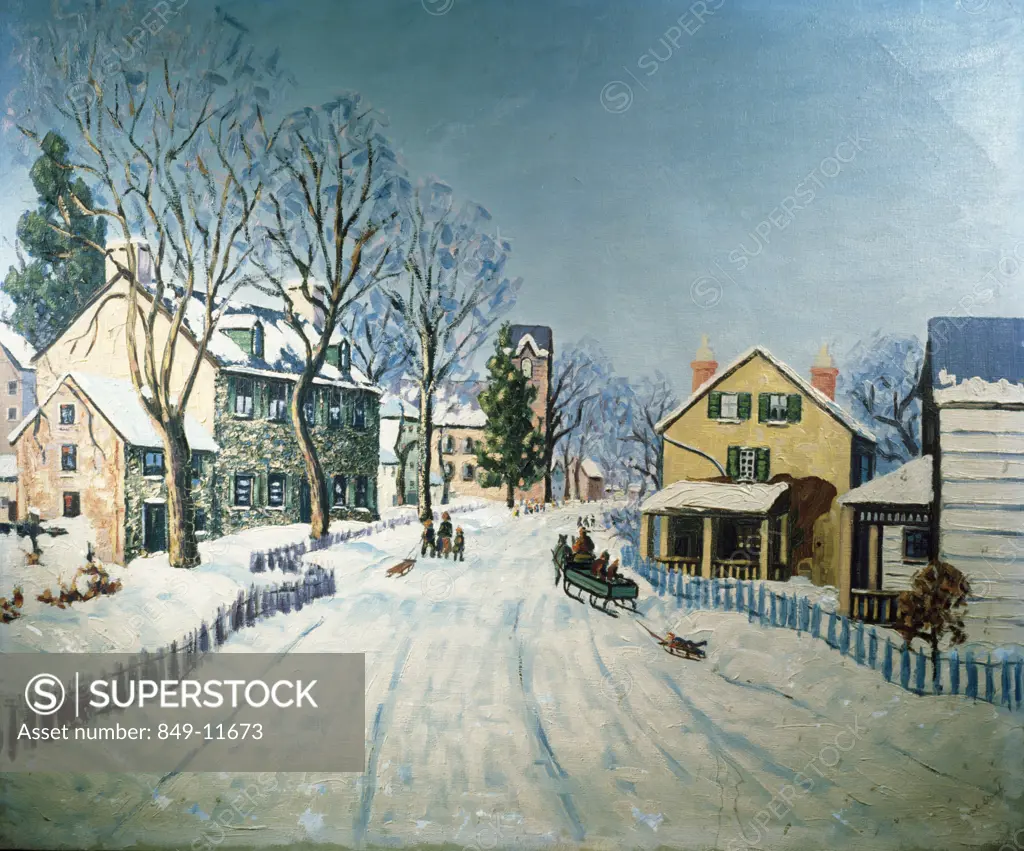 Winter by Carol Sirak,  oil on canvas,  (1906-1976),  USA,  Philadelphia,  Pennsylvania,  David David Gallery