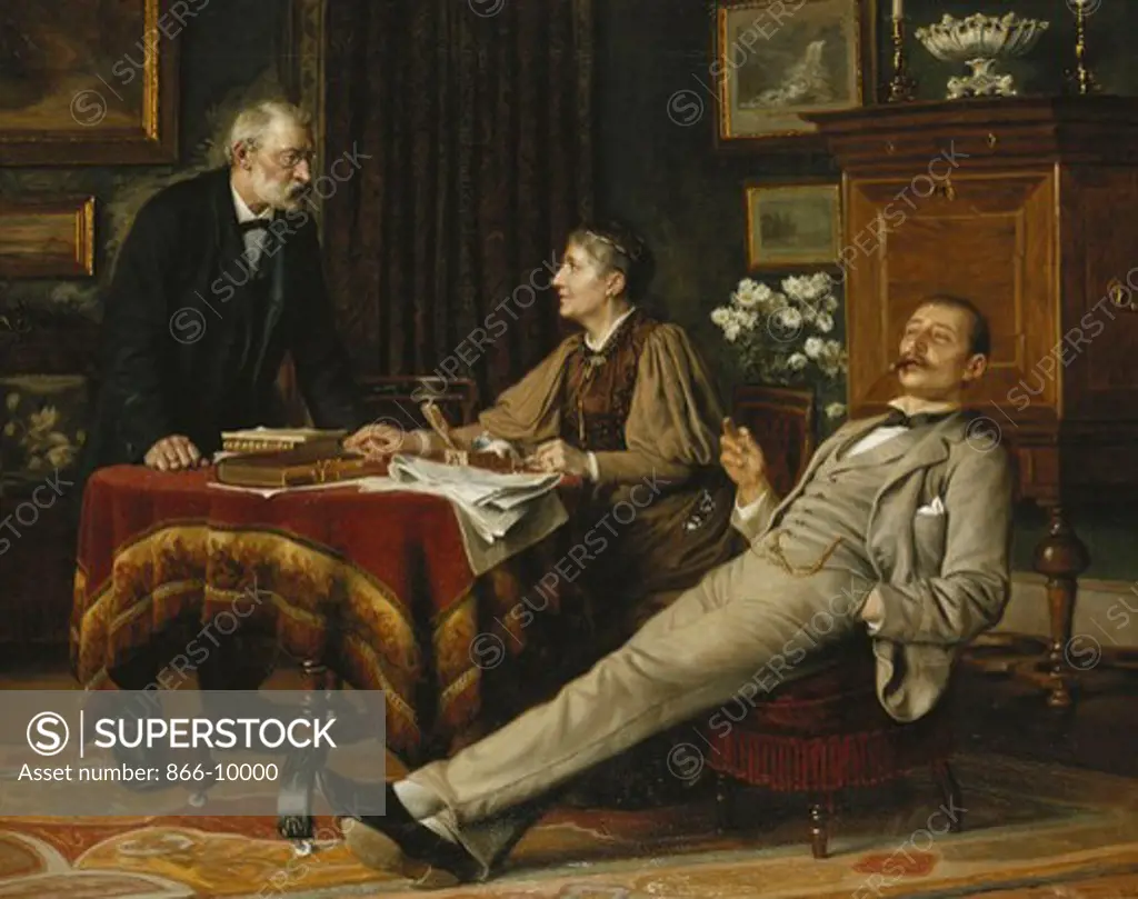 The Heir. Wenzel Ulrik Tornoe (1844-1907). Oil on canvas. Dated 1896. 84.7 x 105.1cm.
