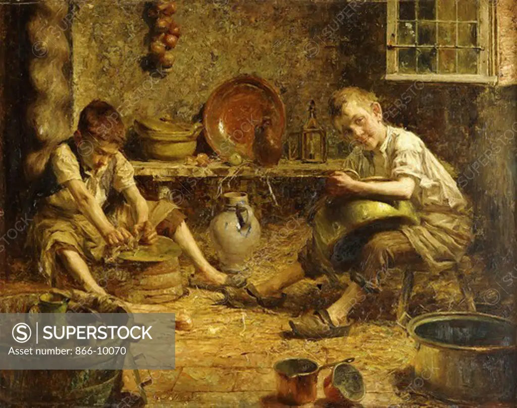 The Little Helpers. Pierre Jacques Dierckx (1855-after 1902). Oil on canvas. 58.5 x 73.7cm.