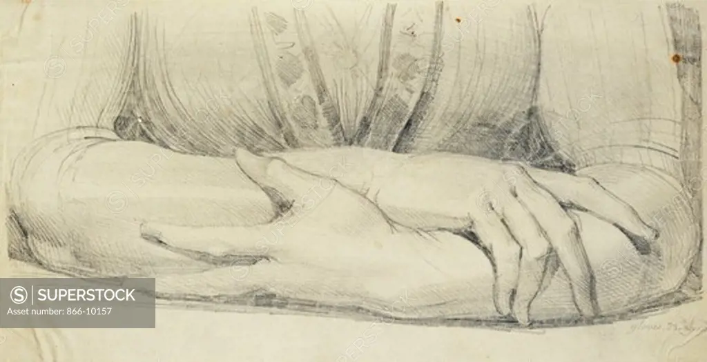 Study of a Woman's Gloved Arms. Henry Fuseli (Johann Heinrich Fussli) (1741-1825). Pencil. Dated 28 July 1798. 16.1 x 31cm.