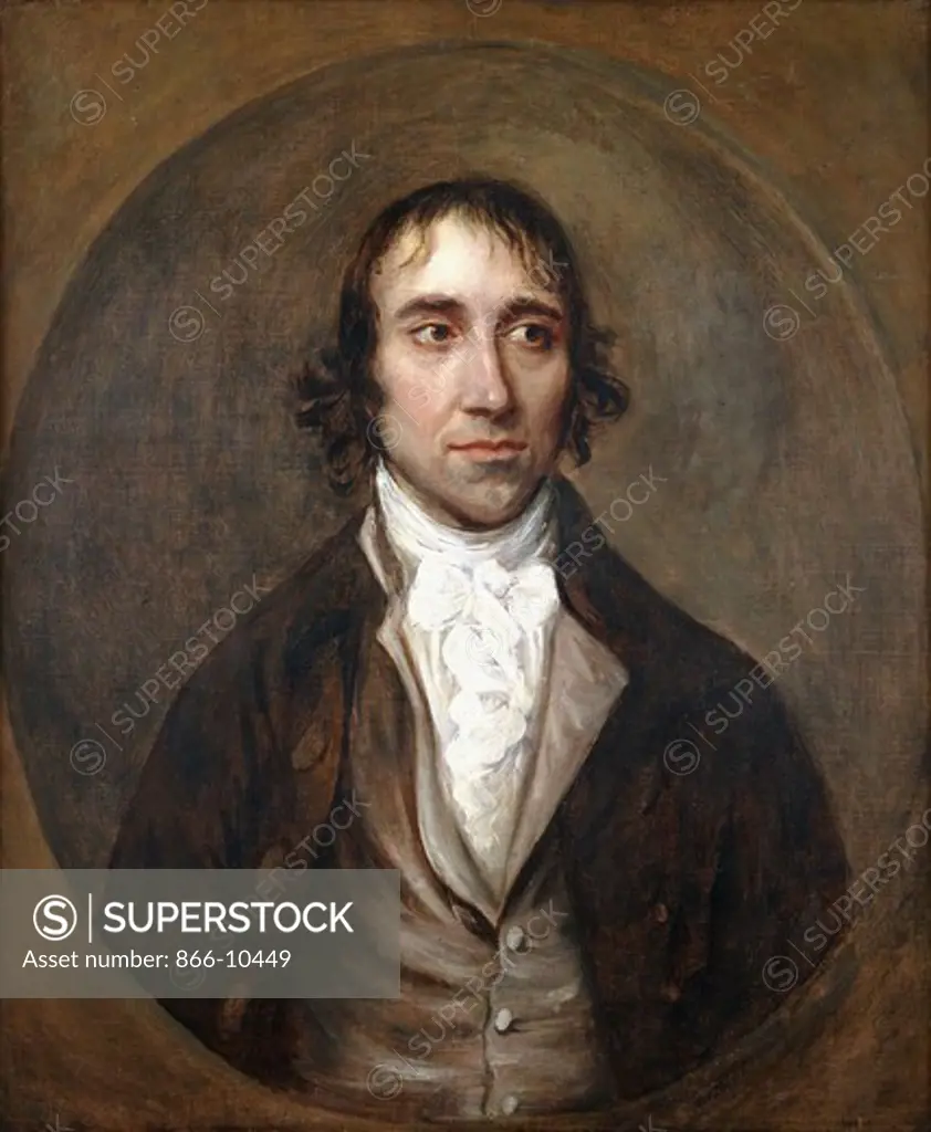 Portrait of John Gainsborough, the Artist's Brother, Bust Length, in a Brown Jacket and Waistcoat and White Stock. Thomas Gainsborough (1727-1788). Oil on canvas. 76.2 x 63.5cm. John was the artist's eldest brother.