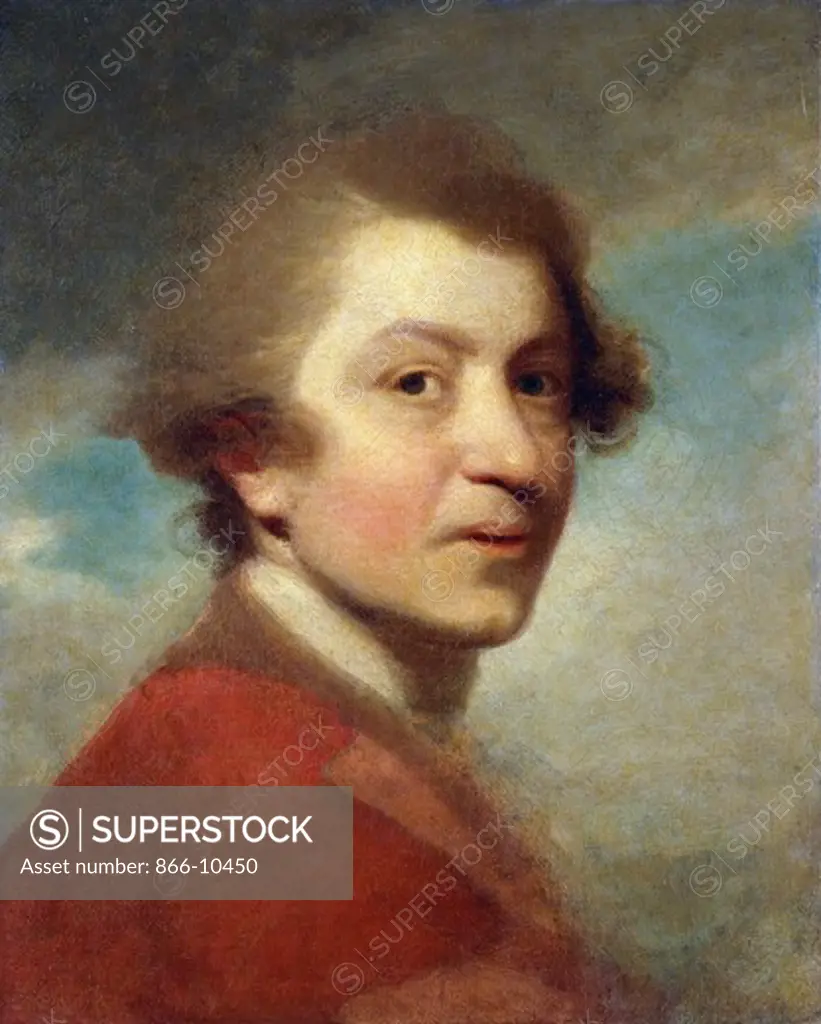 Portrait of the Artist, Head and Shoulders, in a Red Gown of a Doctor of Laws and White Stock - Unfinished. Sir Joshua Reynolds (1723-1792). Oil on canvas. 49.5 x 40cm.