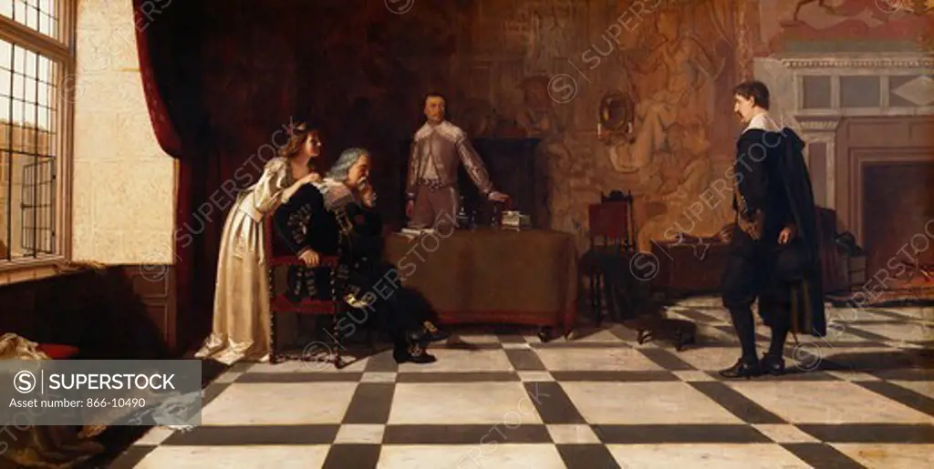 The Reconciliation. Edmund Blair Leighton (1853-1922). Oil on canvas. 50.8 x 96.5cm.