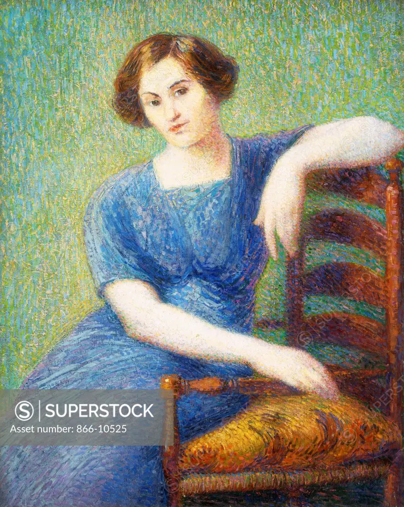 Woman with a Chair; Femme au Fauteuil. Hippolyte Petitjean (1854-1929). Oil on canvas. 81.3 x 65.8cm