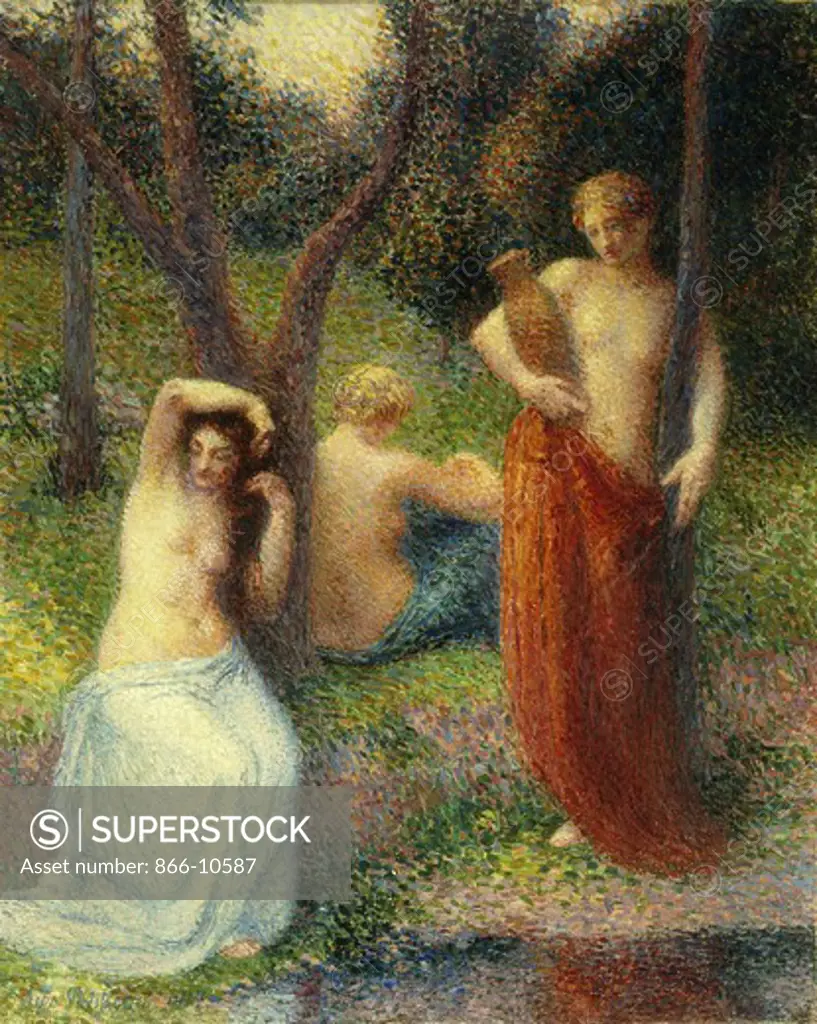 The Three Graces; Les Trois Graces. Hippolyte Petitjean (1854-1929). Oil on canvas. 1917. 73 x 59cm