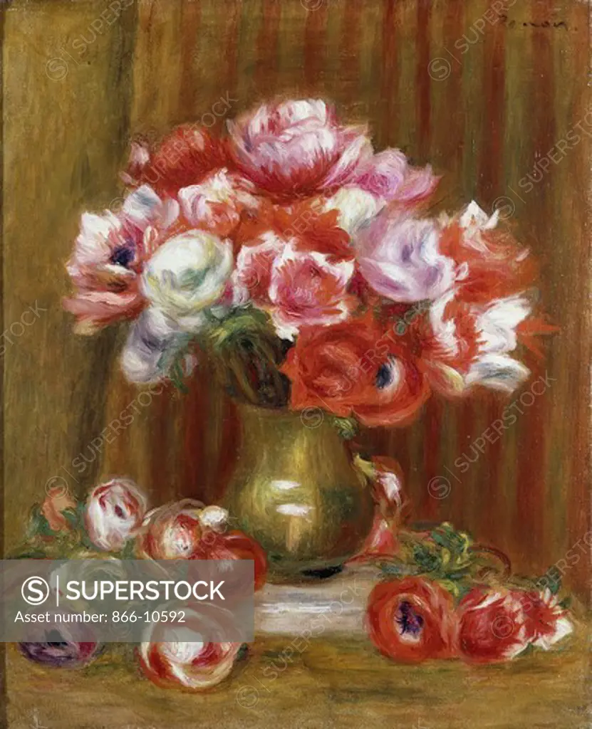 Anemones. Pierre Auguste Renoir (1841-1919).  Oil on canvas, 1909. 49 x 40.5cm