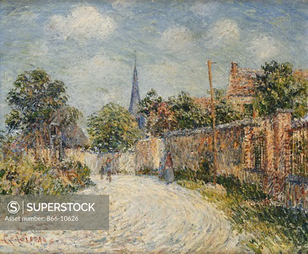 The Village Street; La Rue de Village. Gustave Loiseau (1865-1935). Oil on canvas. 64.7 x 35.2cm.