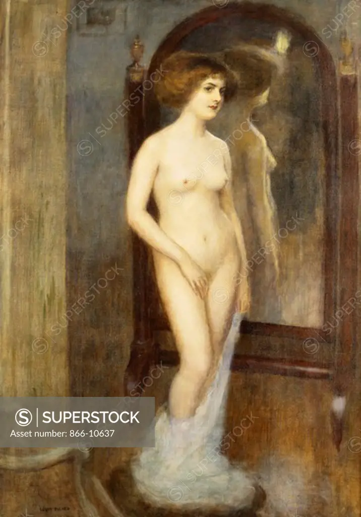 A Nude at the Mirror. Louis Picard (1861-1940). Oil on canvas. 92 x 65cm.