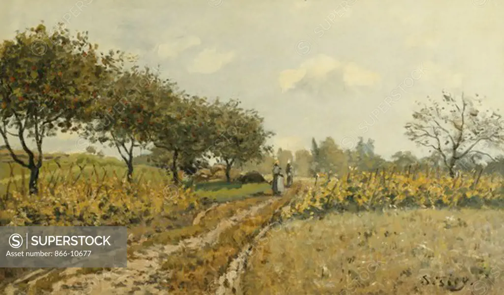 The Path in the Countryside; Le Chemin dans la Campagne. Alfred Sisley (1839-1899). Oil on canvas. Painted in 1876. 41.5 x 70cm.