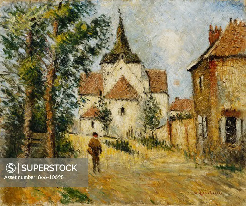 The Lively Village; Le Village Anime. Gustave Loiseau (1865-1935). Oil on canvas. Painted circa 1923. 54.5 x 73.5cm.
