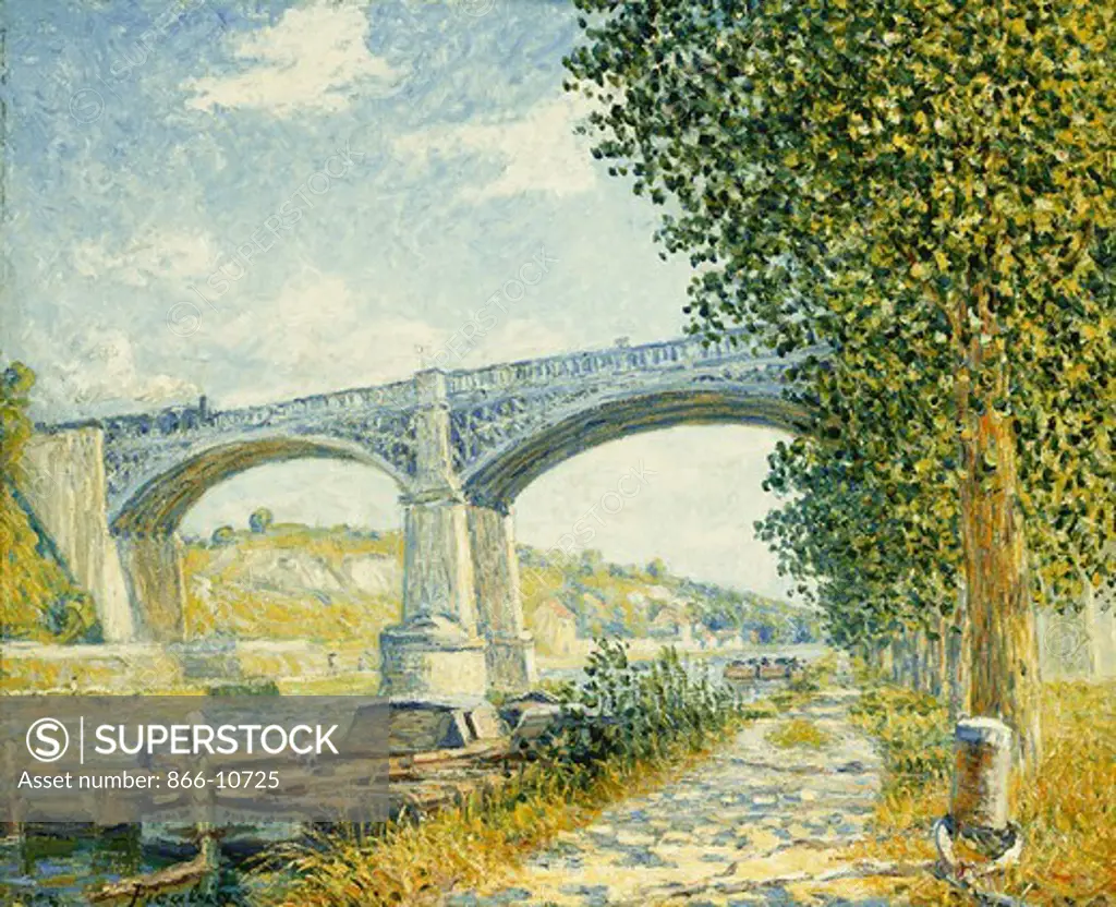 The Railway Bridge; Le Pont du Chemin de Fer a Moret. Francis Picabia (1879-1953). Oil on canvas. Painted in 1905. 81 x 100cm.