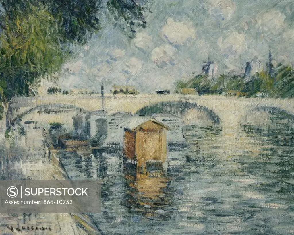 Le Pont Louis Philippe, Paris. Gustave Loiseau (1865-1935). Oil on canvas. Painted in 1925. 50 x 61cm.