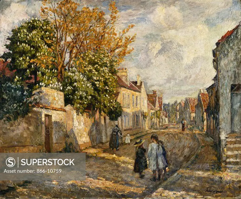 Street Scene, Lagny; Scene de Rue, Lagny. Henri Lebasque (1865-1937). Oil on canvas. 54.6 x 65.4cm.