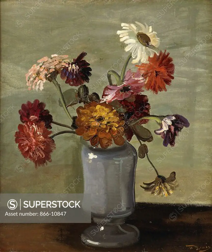 Flowers in a Vase; Fleurs dans un Vase. Andre Derain (1880-1954). Oil on canvas. 51 x 44cm
