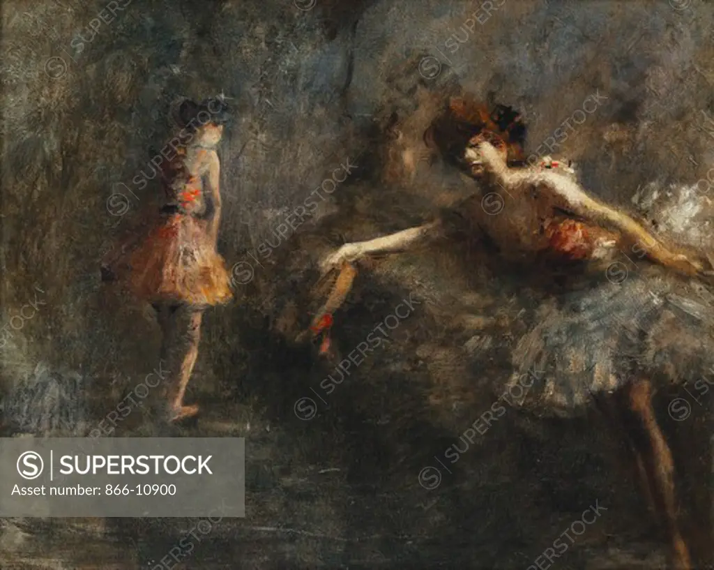 Two Dancers; Deux Danseuses. Jean Louis Forain (1852-1931). Oil on canvas. 48.6 x 60.4cm.