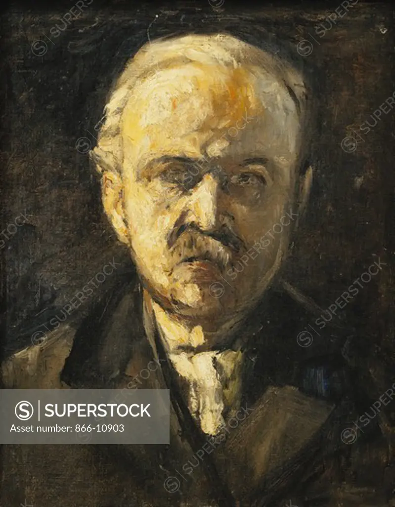 Self-Portrait; Selbstbildnis. Lesser Ury (1861-1931). Oil on canvas. Painted circa 1924. 47 x 36.2cm.