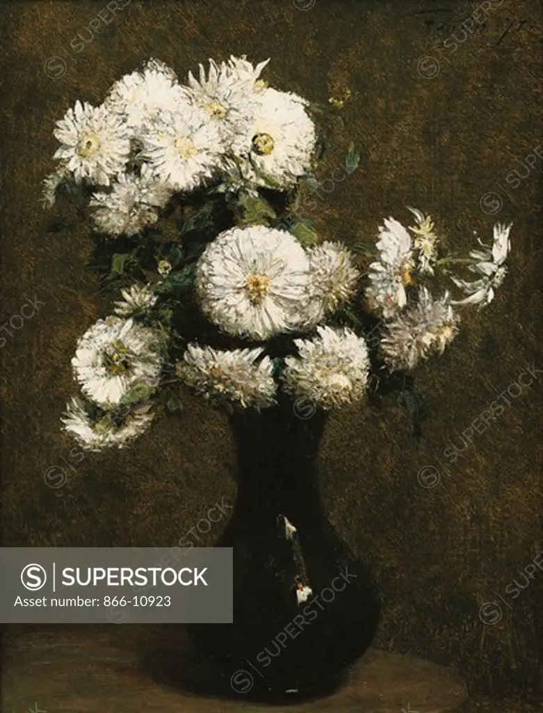 Chrysanthemums; Chrysanthemes. Henri Fantin-Latour (1836-1904). Oil on canvas. Signed and dated 1871. 35 x 27cm.
