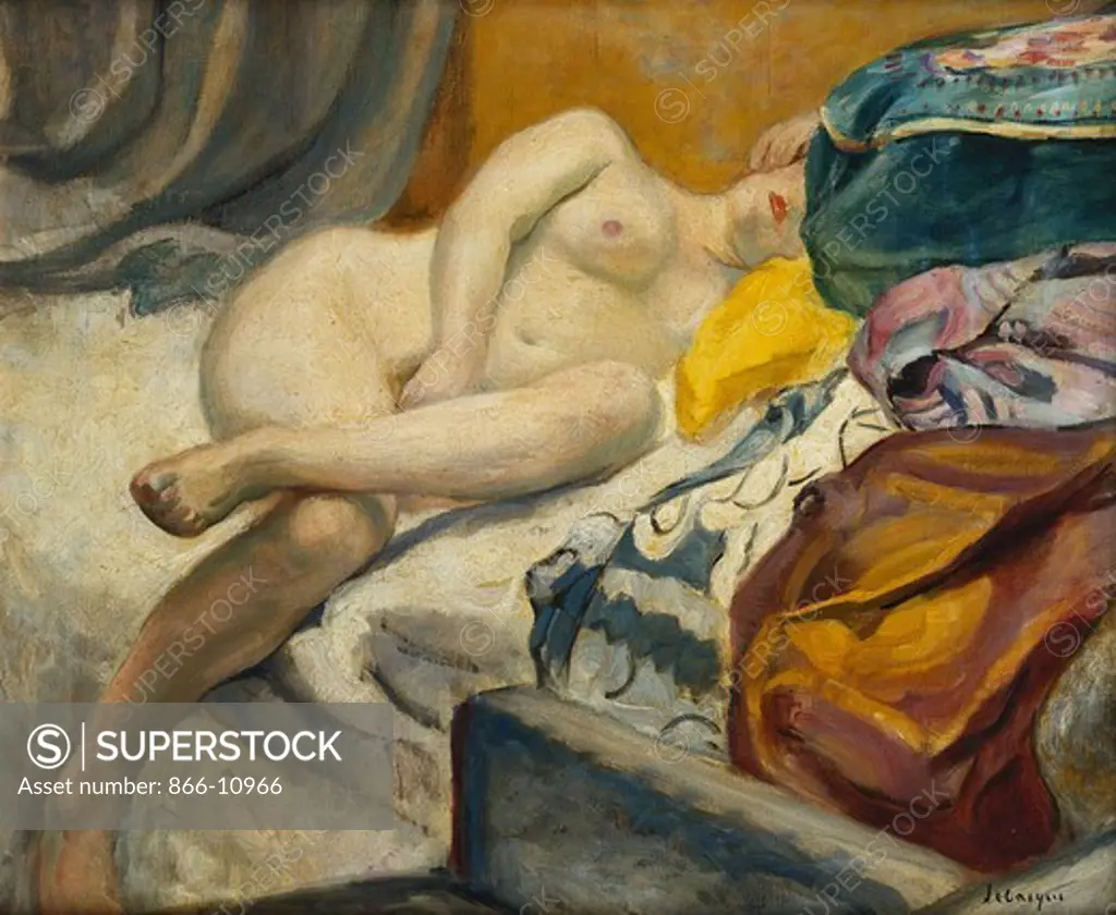 Reclining Nude; Nu Couche. Henri Lebasque (1865-1937). Oil on canvas. 46.3 x 55.3cm.