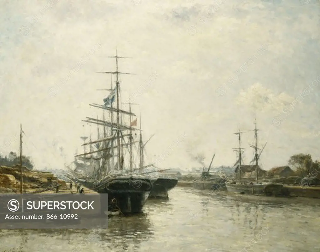 Le Bassin de Caen. Stanislas Lepine (1835-1892). Oil on canvas. Painted in 1887. 73 x 92cm.
