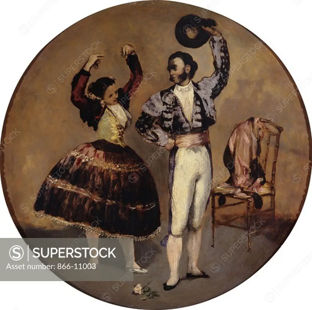 Spanish Dancers; Danseurs Espagnols. Edouard Manet (1832-1883). Oil on parchment on cradled panel