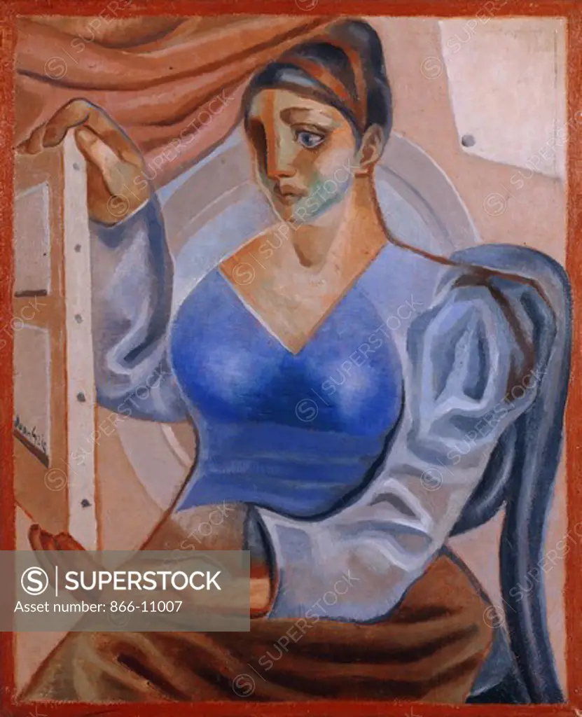 Woman with a Painting; La Femme au Tableau. Juan Gris (1887-1927). Oil on canvas. 24 x 19 5/8in