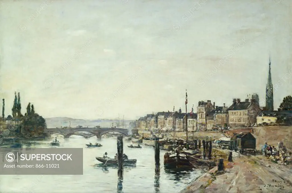 Rouen; La Seine et le Pont Corneill. Eugene Boudin (1824-1898). Oil on canvas. Dated Rouen, 1895. 51 x 76cm