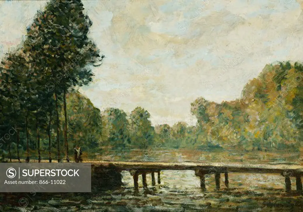 Petit Pont sur l'Orvanne. Alfred Sisley (1839 -1899). Oil on canvas. Signed and dated 1890. 38 x 55cm