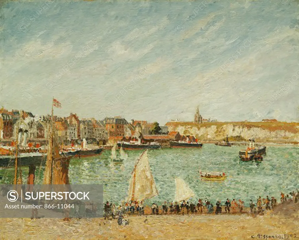 The Afternoon Sun, Outer Port of Dieppe; L'Apres-Midi, Soleil, Avant-Port de Dieppe. Camille Pissarro (1831-1903). Oil on canvas. Signed and dated 1902. 66 x 81.3cm.