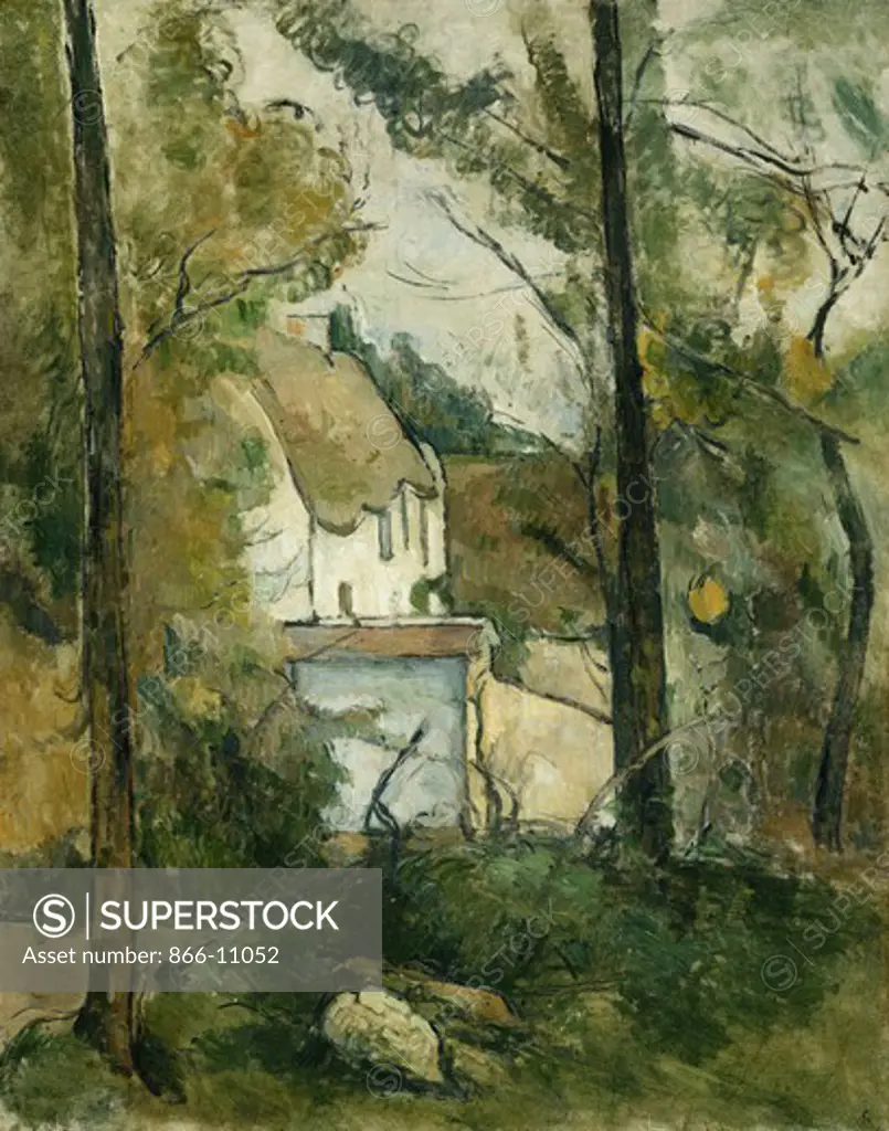 House in the Trees, Auvers; Maison Dans Les Arbres, Auvers. Paul Cezanne (1839-1906). Oil on canvas. Painted in 1879. 92.5 x 72.8cm