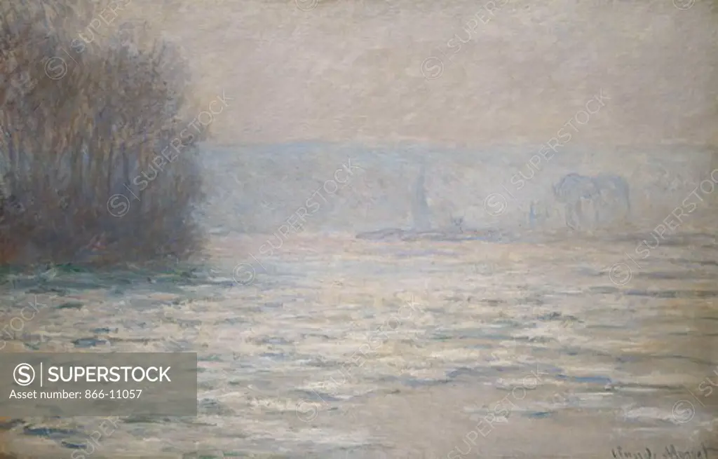 Floods on the Seine near Bennecourt; Debacle, La Seine pres Bennecourt. Claude Monet (1840-1926). Oil on canvas. Painted in 1893. 65 x 100cm