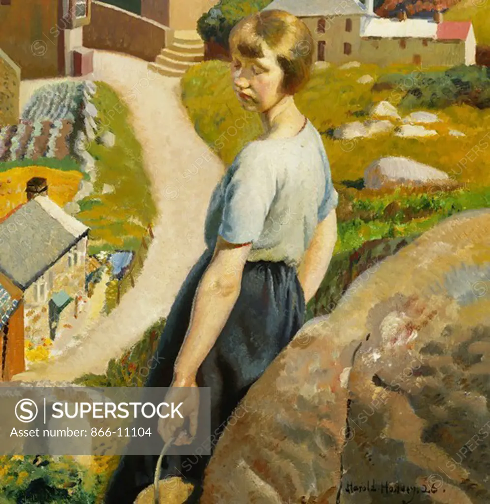 The Girl, Zennor. Harold Harvey (1874-1941). Oil on canvas. 46 x 46cm