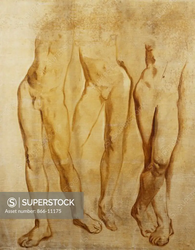 Three Studies of a Standing Male Nude. Glyn Warren Philpot (1884-1937). Oil on canvas laid on board. 80 x 67cm