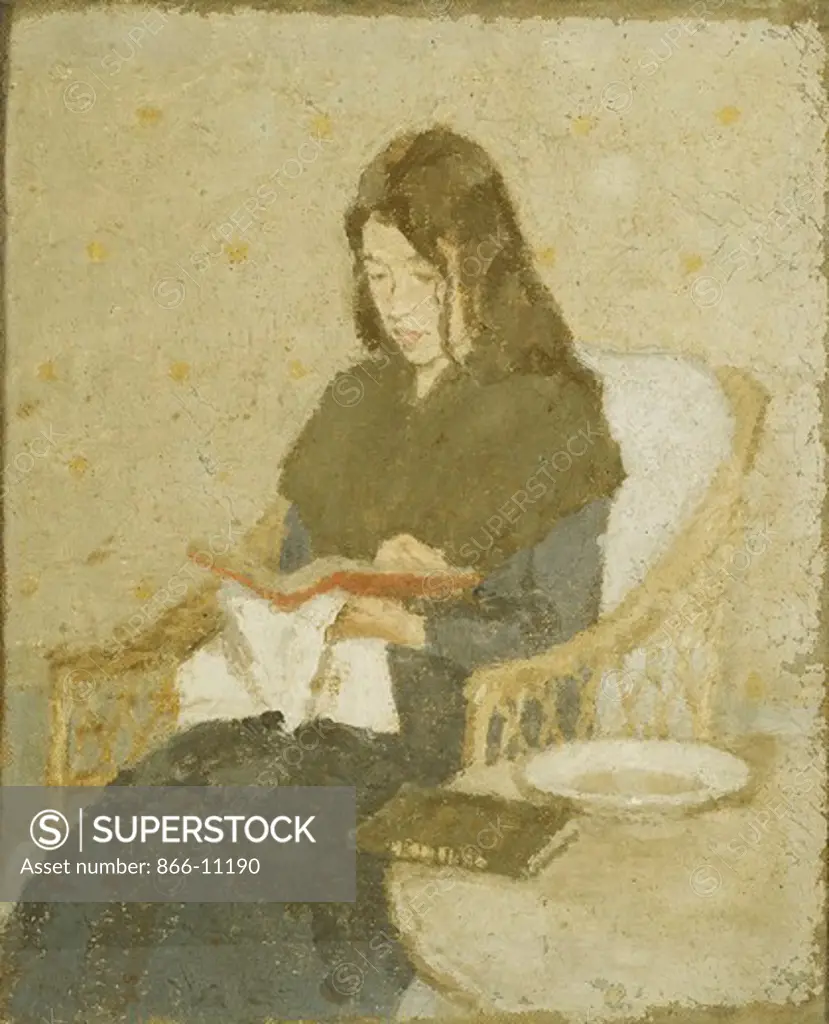 The Seated Woman. Gwen John (1876-1939). Oil on canvas. Painted Between 1919 and 1926. 10 1/2 x 8 1/2in.