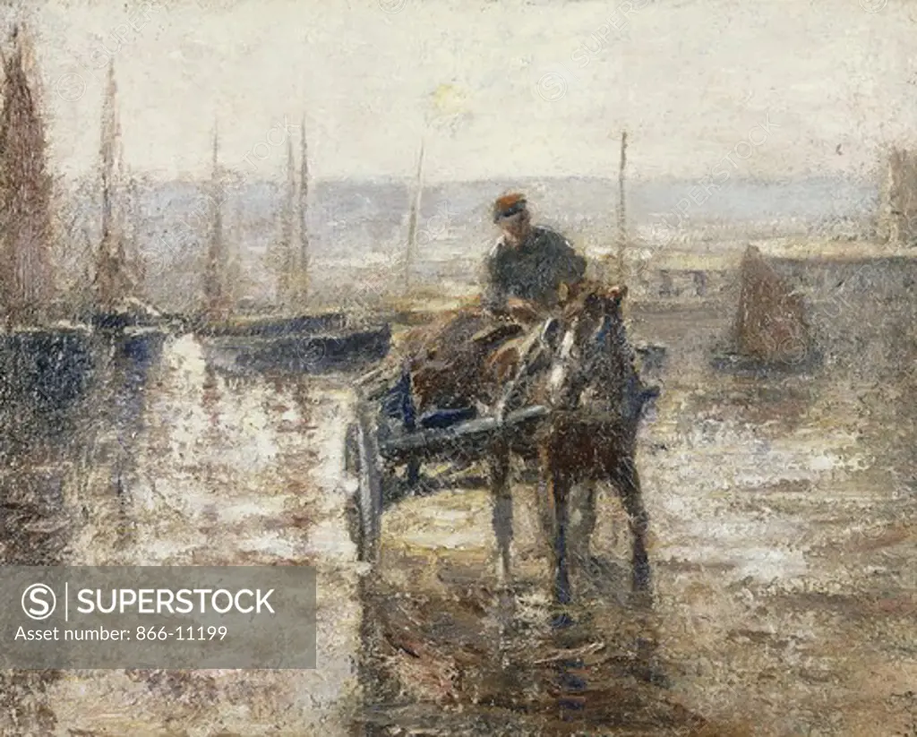 On the Harbour. Harry Fidler (1859-1935). Oil on canvas. 18 x 22in