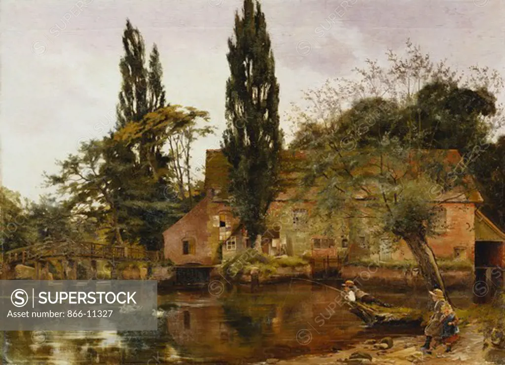 Mill on the Avon. John Arthur Lomax (1857-1923). Oil on canvas. Dated 1886. 55.8 x 76.2cm