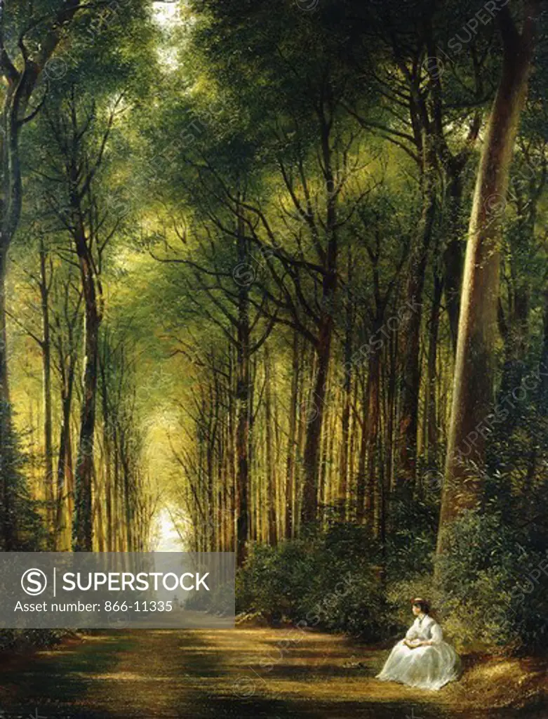 The Beech Avenue, Denbies. Richard Redgrave (1804-1888). Oil on canvas. Signed and dated 1870. 91.4 x 71.8cm.