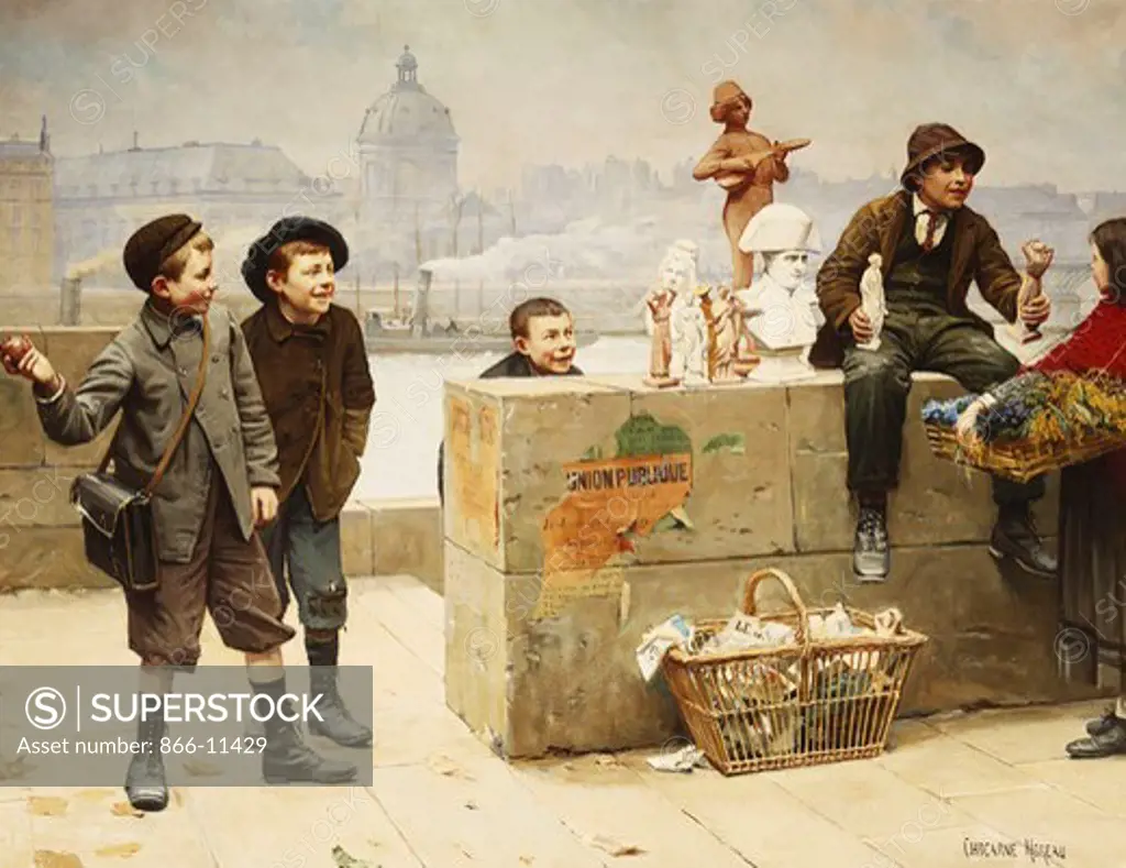 The Young Vendors. Paul Charles Chocarne-Moreau (1855-1931). Oil on canvas. 87 x 112cm.