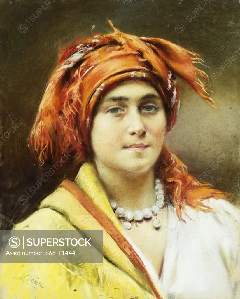 A Peasant Woman. Maximino Pena Munoz (1863-1940). Pastel. 48.6 x 40cm.